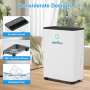 Airfire PD8R-03BE Dehumidifier, 19 Pint (DOE) Dehumidifier with Drain Hose