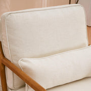 UBesGoo LRC-17DF Modern Arm Linen Fabric Upholstered Accent Chair, Beige