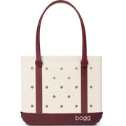 Bogg Bag Baby Bogg Tote Bag, Compact Durable EVA Plastic, Crimson Crest, 15in x 5in x 12.5in, Includes Clear Small Insert