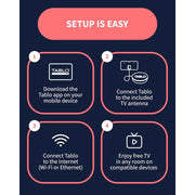 Tablo TF1282B-AN-01-CN 4th Gen 2-Tuner Over-The-Air (OTA) DVR + 35-Mile Indoor TV Antenna - Watch, Pause & Record Live TV, News, Sports & Movies Throughout Your Home Over Wi-Fi - 50+ Hrs Recording - No Subscriptions