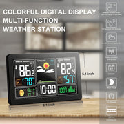 Dream Master Wireless Color Display Digital Temperature Humidity Monitor, Black - Adjustable