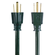 Hyper Tough Outdoor Extension Cord, 16AWG, 3 Prong Triple Outlet, Moisture-Resistant, Green, 25 Ft, 13 Amps