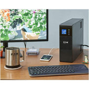 Eaton 5S1000LCD Uninterruptible Power Supply 1000VA 600W Tower, LCD Display, Line Interactive, USB Power Management, Surge Protection