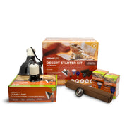 Vibrant Life Reptile Heating Kit Starter Kit for Desert Reptiles with 60W Basking Bulb, 75W Black Bulb, Thermometer and Hygrometer, Non-Slip Carpet Liner for 10-Gallon Tank