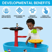 Delta Children Spidey and His Amazing Friends 3-Tier Water Play Table with 9-Piece Toy Set, Blue, TT89081SM-1164