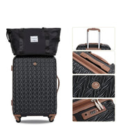 Travelhouse 6 Piece Hardside Luggage Set with TSA Locks, Spinner Wheels, Duffel Bag, Black