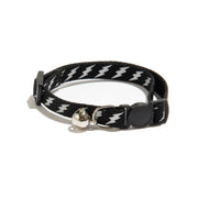 Vibrant Life Reflective Break-Away Adjustable Cat Collar, Black with Silver Lightning Bolt, One Size