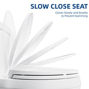 ROSYNEY Elongated Toilet Seat with Soft-Close Hinges, Quick-Release, Non-Slip Pads, White