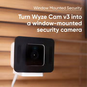 Wyze WYZEWMV2 Window Mount for Wyze Cam OG, v3, v3 Pro, and v4, Black, Adjustable Glare-Free Glass Mount, Pack of 1