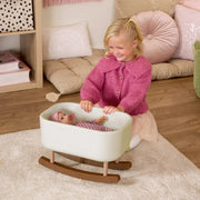 LullaBaby LBY7666 14-inch Baby Doll & Rocking Bassinet Accessory Set