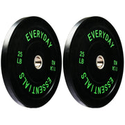 BalanceFrom Olympic Bumper Plates 25 lb Pair, Black - Low-Bounce