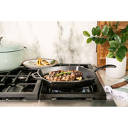 Lodge 10.25 Inch Square Seasoned Cast Iron Grill Pan, Dual Handles, Nonstick Surface