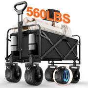 Qunler 001pf 560 lbs Heavy Duty Collapsible Big Bucket Utility Garden Cart, Black
