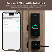 Wyze Palm Lock, Smart Door Lock with Contactless Palm Vein Recognition, Keypad, Mechanical Key, Dual Battery, USB-C Emergency Charging, IP53 Weather Resistant, Wi-Fi, Voice Control Compatible