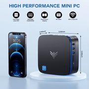 KAMRUI Mini PC AK1 Plus, 12th Gen Intel Alder Lake N95 Processor up to 3.4GHz, 8GB DDR4 RAM, 256GB SSD, Integrated UHD Graphics 4K, Black
