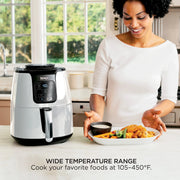 Ninja AF100WMWH 4-Qt Air Fryer, 3 Functions, Air Fry, Reheat, and Dehydrate, Dishwasher Safe, Non-Stick, White