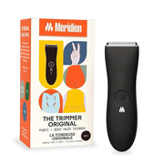 Meridian The Trimmer Original Body Hair Groomer with Waterproof Design, Ceramic Blade, Adjustable Guide Combs, Rechargeable USB, Onyx Black