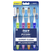 Oral-B Pulsar Expert Clean Battery Powered Electric Toothbrush, Soft Vibrating Bristles, Compact Head, 4 Count, 51086337