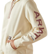 Ariat Rebar Graphic Hoodie for Women, Water-Repellent 10 oz Fleece, Vanilla Ice Orchid Haze, Long Sleeve, 2XL, 10071245