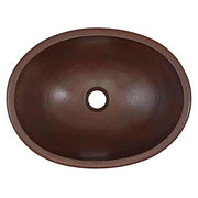 ECOSINKS BOU-1713BC Oval Handmade Solid Copper Undermount Sink, Aged Copper