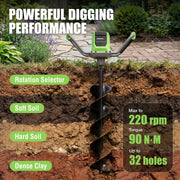 WORKPROX 40V Electric Cordless Earth Auger, 8 in Post Hole Digger with Brushless Motor, Dual-Speed and Reverse Function, Dual 4Ah Batteries, Black WX122087AE