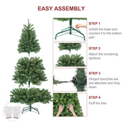 Bringstar HD60T-779T-300L 6' Hinged Artificial Trees 779 Premium PVC Branches, 300 Lights, Green-Prelit