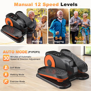 Funslim EB030 Under Desk Elliptical Exercise Machine, Quiet Magnetic Resistance, 12 Adjustable Speeds, Digital Display with Remote, Portable Seated Pedal Exerciser