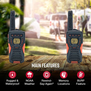 Cobra ACXT1037R FLT Walkie Talkies - Floating, Rechargeable 37-Mile Range Two-Way Radios (2-Pack)