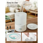 FOHERE GO-2811 Ultrasonic Humidifier, 3.2L Top-Fill Cool Mist, 3-in-1 Essential Oil Diffuser with 7-Color Night Light, BPA-Free, Quiet White