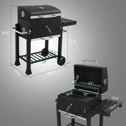 Ktaxon BBQ Grill Outdoor Charcoal Grill Smoker for Patio Backyard, Black
