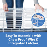 Kaytee Open Living Rooftop Add-On, Durable Chew-Proof Wire Frame, Fits 60 in x 30 in Habitat, Two Secure Doors, Large