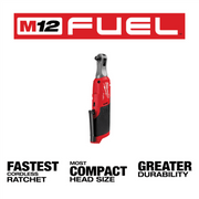 Milwaukee M18 FUEL 18V Mid Torque 1/2 in. Impact Wrench with M12 FUEL 3/8 in. High Speed Ratchet Combo Kit, Red Black, 3890-22