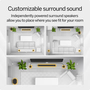 VIZIO 5.1 Soundbar System with Dolby Atmos, Wireless Surround Speakers, Compact Subwoofer, QuickFit Compatible, Black, SV510XW-0906