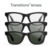 Ray-Ban Meta Wayfarer Gen 2 RW4012 Transitions Sunglasses - Shiny Black/Clear/Graphic Green Photochromic - Large