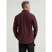 Wrangler Long-Sleeve Button-Down Shirt for Men Burgundy XXL
