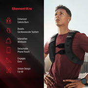 FitRx Weighted Vest, Neoprene Coated, Adjustable Straps, 16 lb, Black, 30620