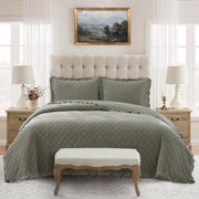 My Texas House Penelope King Quilt Set, 3-Piece, Sage Trellis, All-Season Microfiber