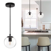 JOPESO Pendant Lighting Clear Globe Hanging Lamp Modern Kitchen