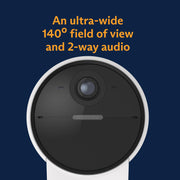 SimpliSafe Outdoor Camera Series 2, 1080p HD, AI Threat Detection, Two-Way Audio, 140 Field of View, Weather-Resistant, White