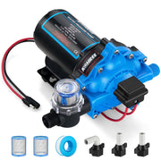 Kohree Upgraded RV Water Pump, 7 GPM, 70 PSI, 12V DC, Self-Priming, Polypropylene, Universal Fit for RV, Boat, Marine, Yacht, Caravan, KR2134-WR