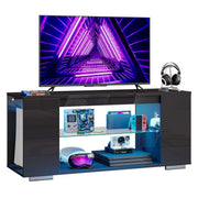 Pinmoco L103720X-YBLK 47'' Gaming Entertainment Center with LED Lights, Black