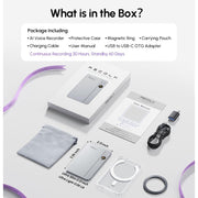 GJGOO AI Voice Recorder & Transcriber with GPT-5 Analysis, 30-Hour Recording, 112-Language Speech-to-Text, Auto Summary, Gray