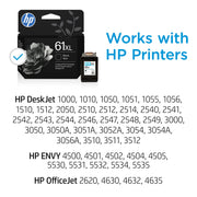 HP CH563WN#RFD 61XL Black Ink Cartridge, High Yield, 430 Page Capacity, Compatible w/HP Photosmart Printers, CH563WN
