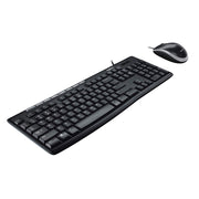Logitech MK200 Media Keyboard and Mouse Combo, Wired USB, Full-Size Layout with Number Pad, One-Touch Media Controls, High-Definition Optical Mouse, Spill-Resistant, Black, 920-002714
