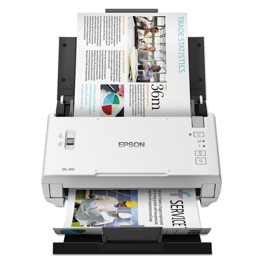 Epson DS-410 Document Scanner, 600 dpi Optical Resolution, 50-Sheet Du ...