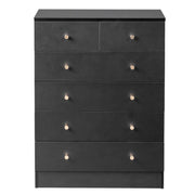 UBesGoo 6 Drawer Wood Dresser for Bedroom, Black