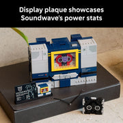 LEGO Icons Transformers Soundwave Building Kit with Ravage and Laserbeak Figures, 1505 Pieces, Collectible Display Plaque, Model 6530082