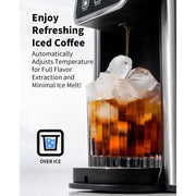 Kidisle KC101B TWOMEOW Hot & Iced Coffee Maker with Bold Brew Setting, Single Serve for K Cup and Grounds, Black, KC101B