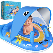 GVDV Baby Pool Float with Canopy UPF50+ Sun Protection