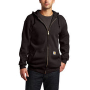 Carhartt Marquette Men's Midweight Full-Zip Hooded Sweatshirt, Loose Fit, Black, Small, K122-BLK